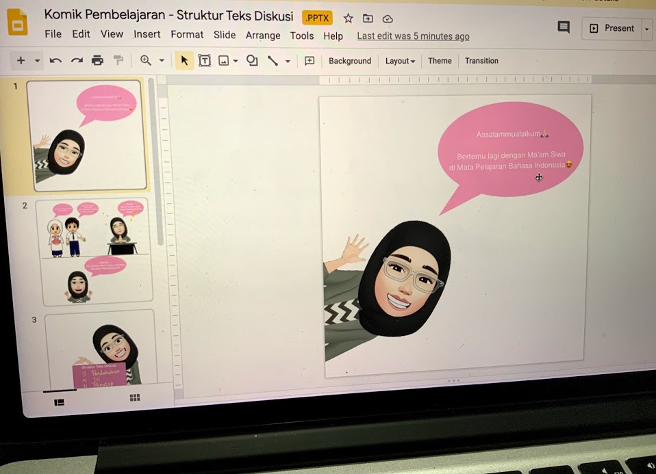 Komik Pembelajaran (GSlides, Desktop)